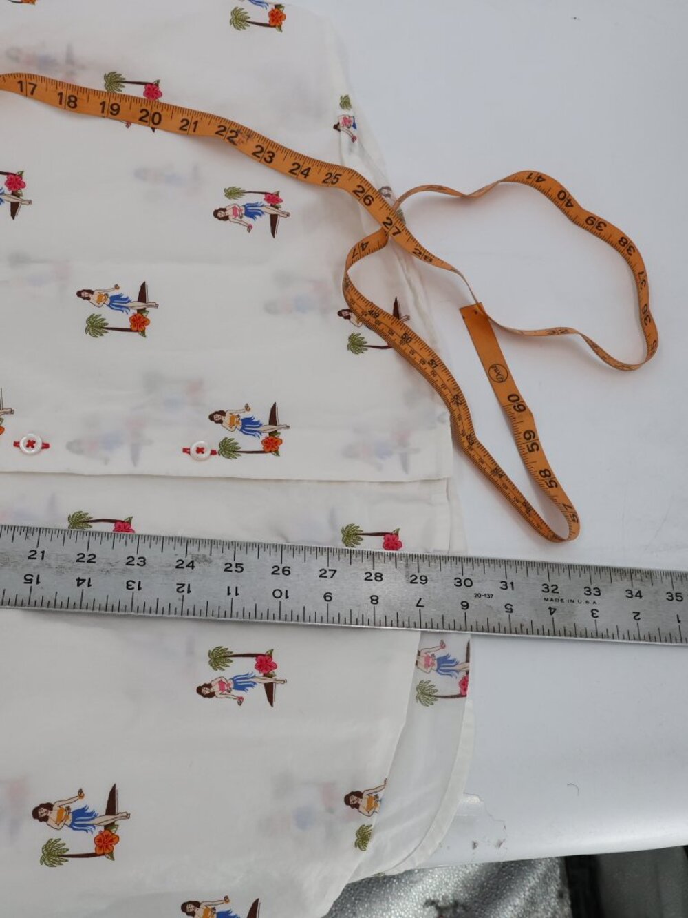 Tommy Bahama hawaiian shirt men XL Printed Hula Oasis Camp Shirt White SC cotton - Picture 9 of 14